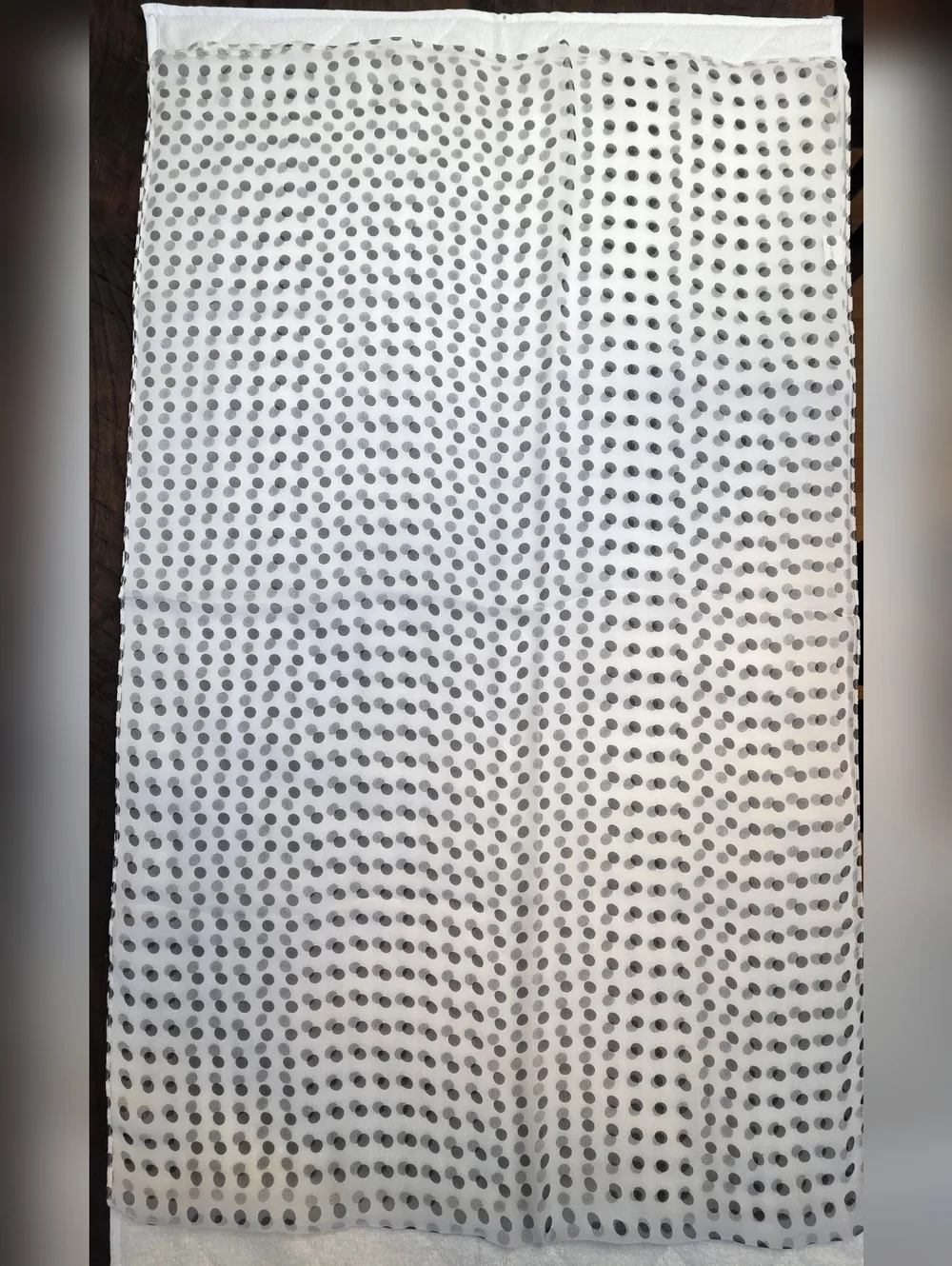 NWT Sheer Polka Dot Chiffon Scarf - White & Black - Lightweight Wrap 63
